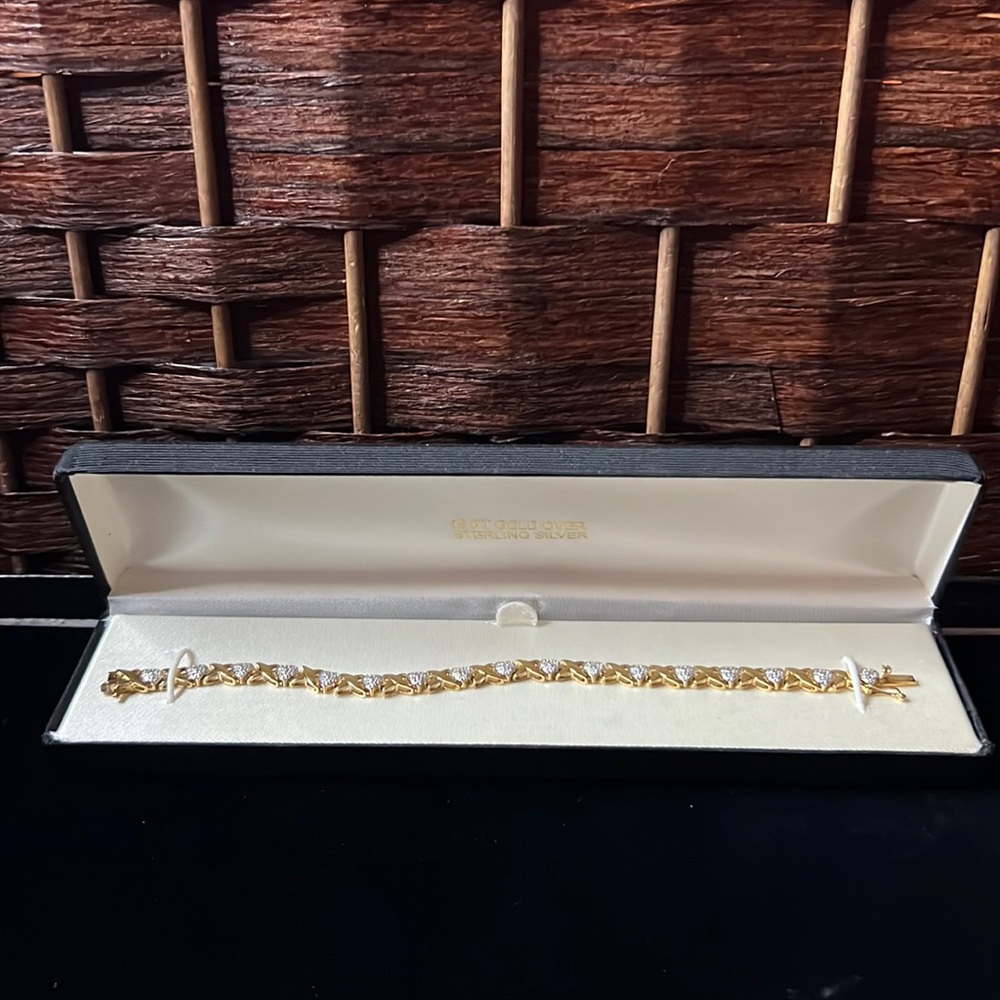 Gold and silver tennis bracelet